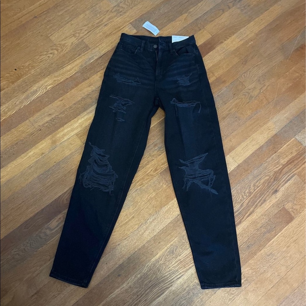 Black American eagle mom jeans